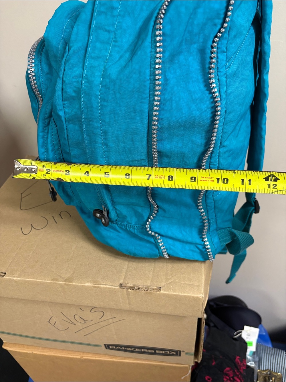 Kipling Backpack Turquoise w Charm - Picture 9 of 11